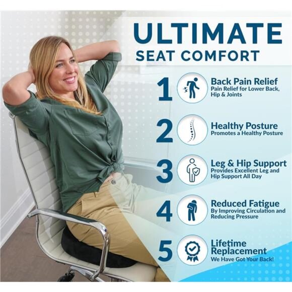 Gel Enhanced Seat Cushion – Office Chair Cushion – Non-Slip Gel & Memory Foam - Picture 3 of 7